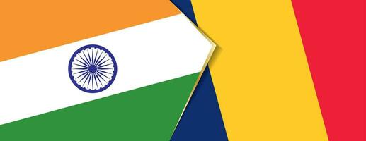 India and Chad flags, two vector flags.