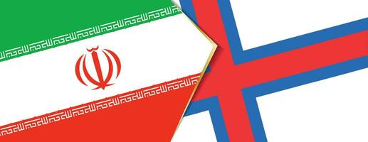 Iran and Faroe Islands flags, two vector flags.