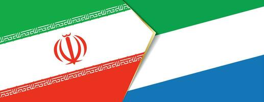 Iran and Sierra Leone flags, two vector flags.