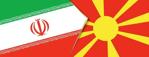 Iran and Macedonia flags, two vector flags.