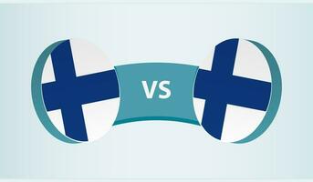 Finlandia versus Finlandia, equipo Deportes competencia concepto. vector