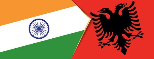 India y Albania banderas, dos vector banderas