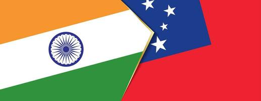 India y Samoa banderas, dos vector banderas