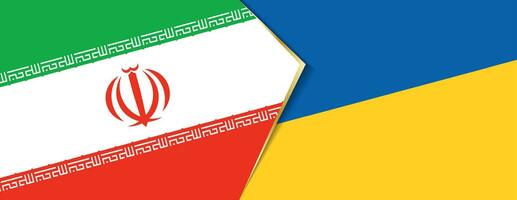 Iran and Ukraine flags, two vector flags.