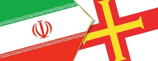 Iran and Guernsey flags, two vector flags.