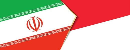 Iran and Monaco flags, two vector flags.