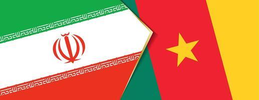 Iran and Cameroon flags, two vector flags.