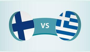 Finlandia versus Grecia, equipo Deportes competencia concepto. vector