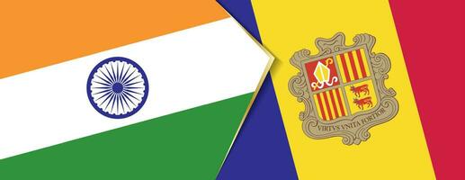 India and Andorra flags, two vector flags.