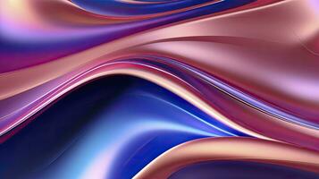 Metallic Wavy Liquid Abstract Background for Tech Innovation Design. AI Generated photo