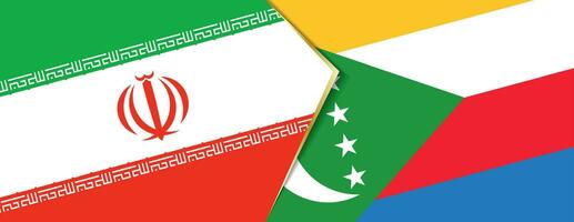 Iran and Comoros flags, two vector flags.