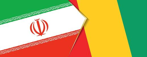 Iran and Guinea flags, two vector flags.