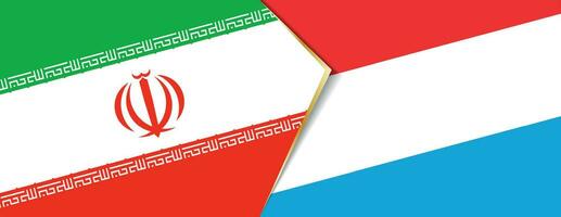 Iran and Luxembourg flags, two vector flags.