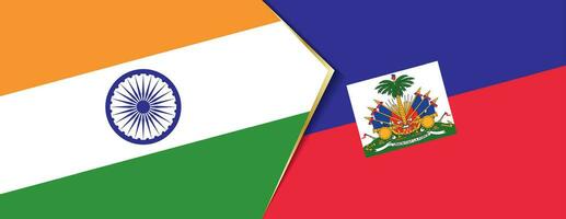 India and Haiti flags, two vector flags.