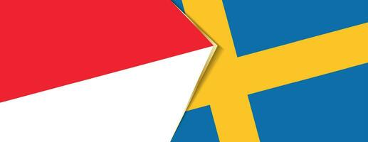 Indonesia and Sweden flags, two vector flags.