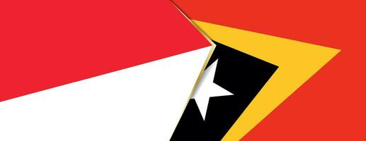 Indonesia y este Timor banderas, dos vector banderas