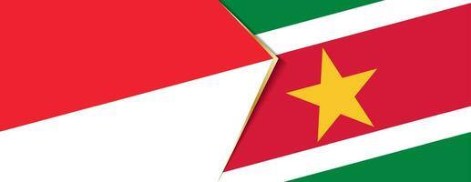 Indonesia and Suriname flags, two vector flags.