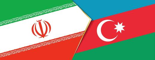 Iran and Azerbaijan flags, two vector flags.