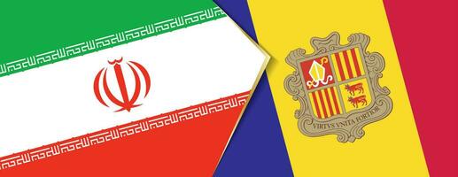 Iran and Andorra flags, two vector flags.