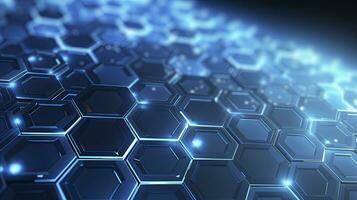 Hexagon-Patterned Abstract Background for Technology and Medical Innovation. AI Generated photo