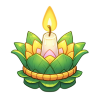 Thai Krathong made of banana leafs , watercolor AI generative png