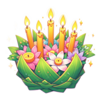 tailandese Krathong fatto di Banana foglie , acquerello ai generativo png