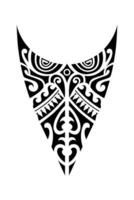 Bottom lower part of tattoo sketch maori style for leg or shoulder. Black and white vector