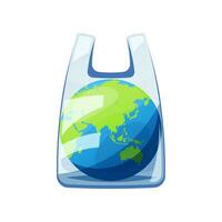 Globe in a plastic bag vector isolated on white background