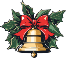 Golden Bells of Christmas AI Generative png