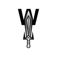 Letter W Sword weapon logo vector illustration, abstract vector illustration, Daggers and Knifes,  logotype element for template.