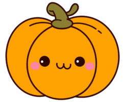 Cute pumpkin character isolated  on png for Thanksgiving  elements