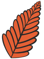 hand- getrokken herfst bruin blad geïsoleerd Aan PNG voor dankzegging elementen