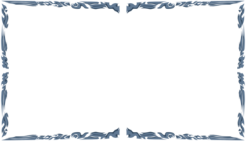 a blue frame with leaves on it png