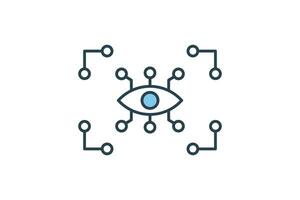 augmented reality icon. icon related to device, artificial intelligence. flat line icon style. simple vector design editable
