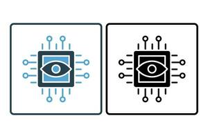 computer vision icon. icon related to device, artificial intelligence. solid icon style. simple vector design editable