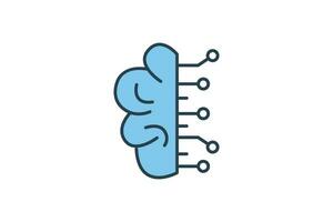 deep learning icon. icon related to device, artificial intelligence. flat line icon style. simple vector design editable