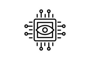computer vision icon. icon related to device, artificial intelligence. line icon style. simple vector design editable