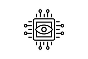 computer vision icon. icon related to device, artificial intelligence. line icon style. simple vector design editable