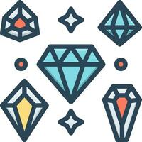 color icono para diamantes vector