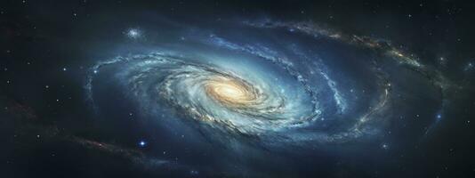 Immaculate Perfectionism Style Display of a Spiral Galaxy in Space. AI Generated photo