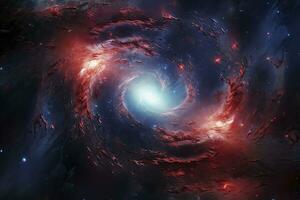 espiral galaxia en espacio. ai generado foto
