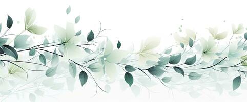 Natural Background with Green Leaves, Flowers, and Branches. AI Generated photo