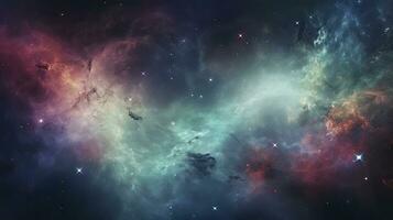 Nebula and Galaxies An Abstract Space Cosmos Background. AI Generated photo