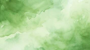 Green Watercolor Texture An Abstract Background. AI Generated photo