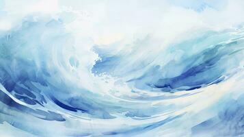 Abstract Watercolor Wave A Fresh and Cheerful Summer Concept Background. AI Generated photo