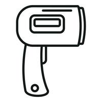 Gun scan device icon outline vector. Temperature check vector