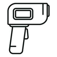 Check temperature gun icon outline vector. Health scan vector