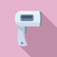 Gun scan device icon flat vector. Temperature check vector