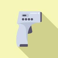 Laser thermometer test icon flat vector. Check device gun vector