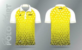 amarillo y negro sublimación polo camisa Bosquejo modelo diseño para deporte uniforme en frente ver y espalda ver vector